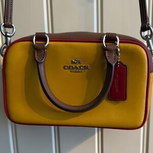 Coach Leather, small colorblock crossbody